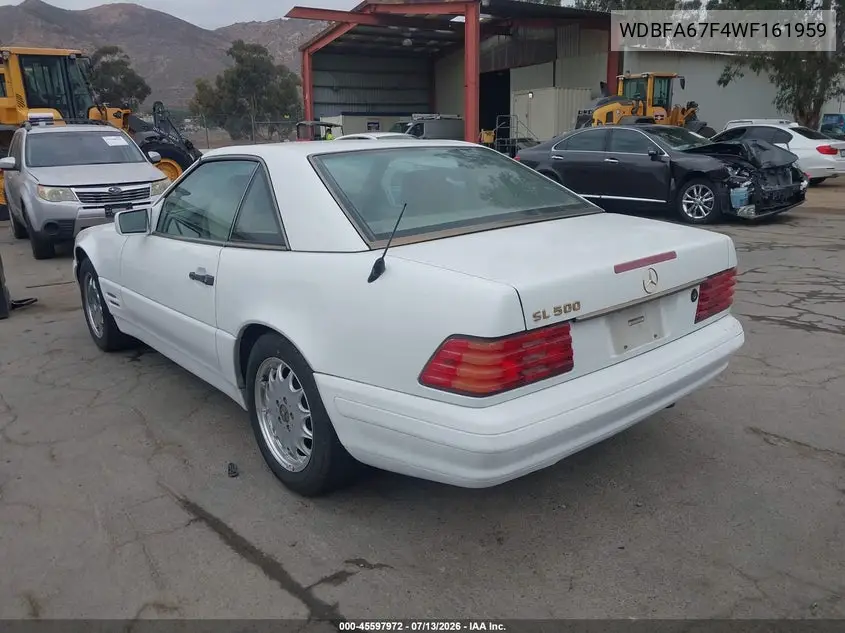 1998 Mercedes-Benz Sl 500 VIN: WDBFA67F4WF161959 Lot: 45597972