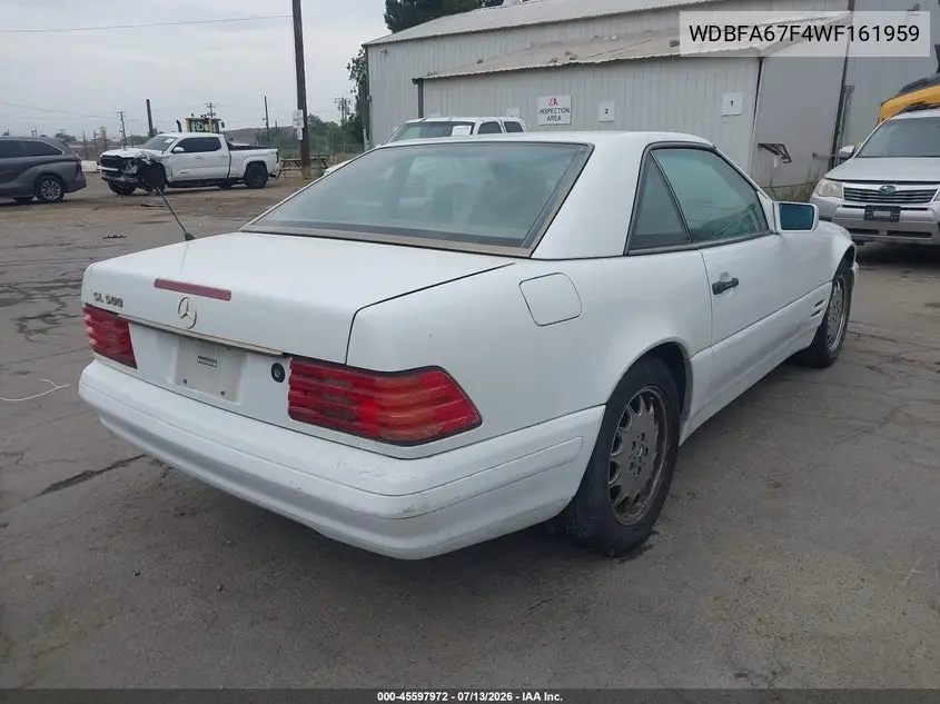 1998 Mercedes-Benz Sl 500 VIN: WDBFA67F4WF161959 Lot: 45597972