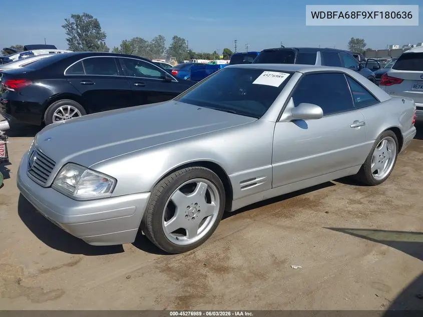 1999 Mercedes-Benz Sl 500 VIN: WDBFA68F9XF180636 Lot: 45276989