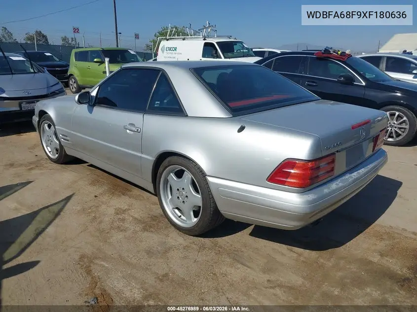 1999 Mercedes-Benz Sl 500 VIN: WDBFA68F9XF180636 Lot: 45276989
