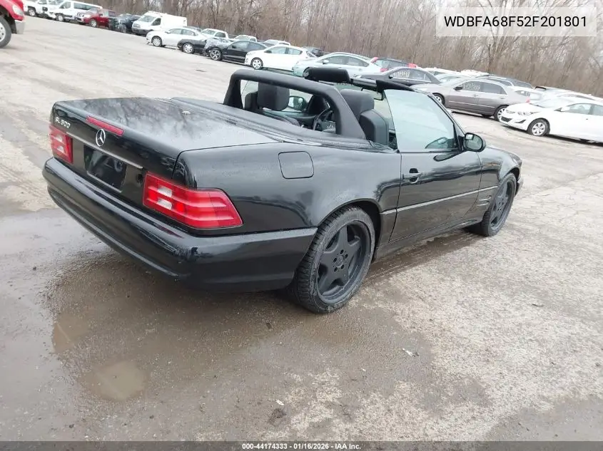 2002 Mercedes-Benz Sl 500 VIN: WDBFA68F52F201801 Lot: 44174333
