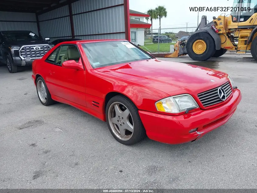 2002 Mercedes-Benz Sl 500 VIN: WDBFA68F32F201019 Lot: 45580294