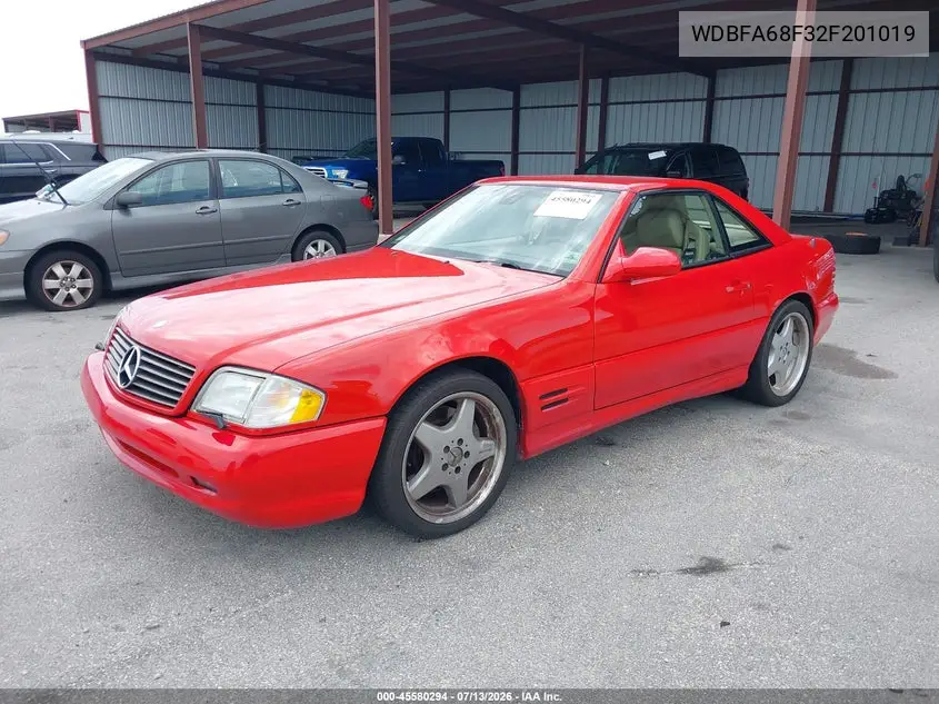 2002 Mercedes-Benz Sl 500 VIN: WDBFA68F32F201019 Lot: 45580294