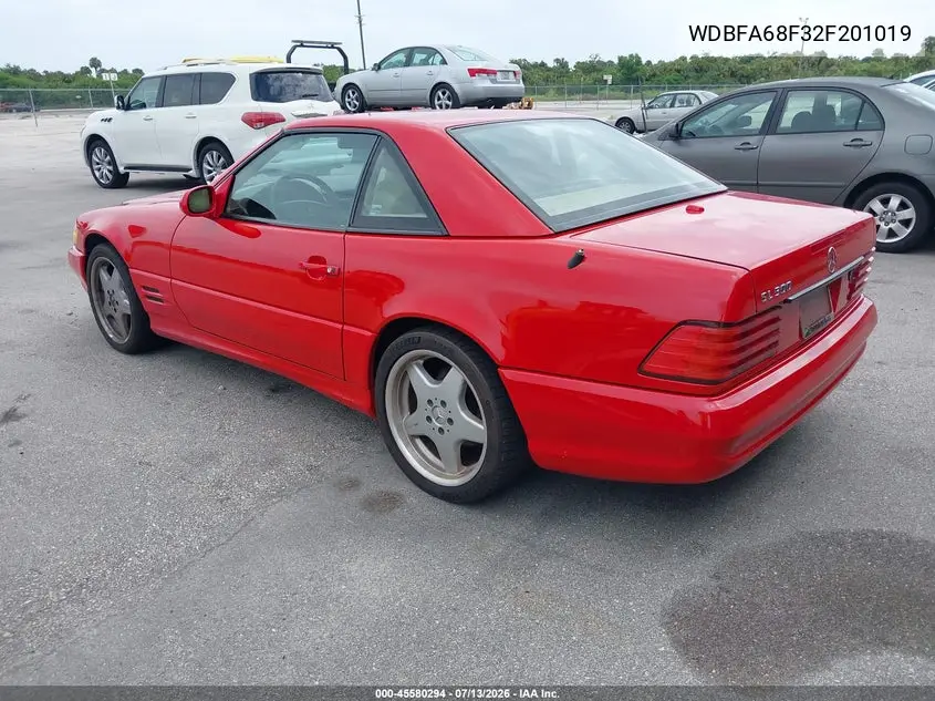2002 Mercedes-Benz Sl 500 VIN: WDBFA68F32F201019 Lot: 45580294