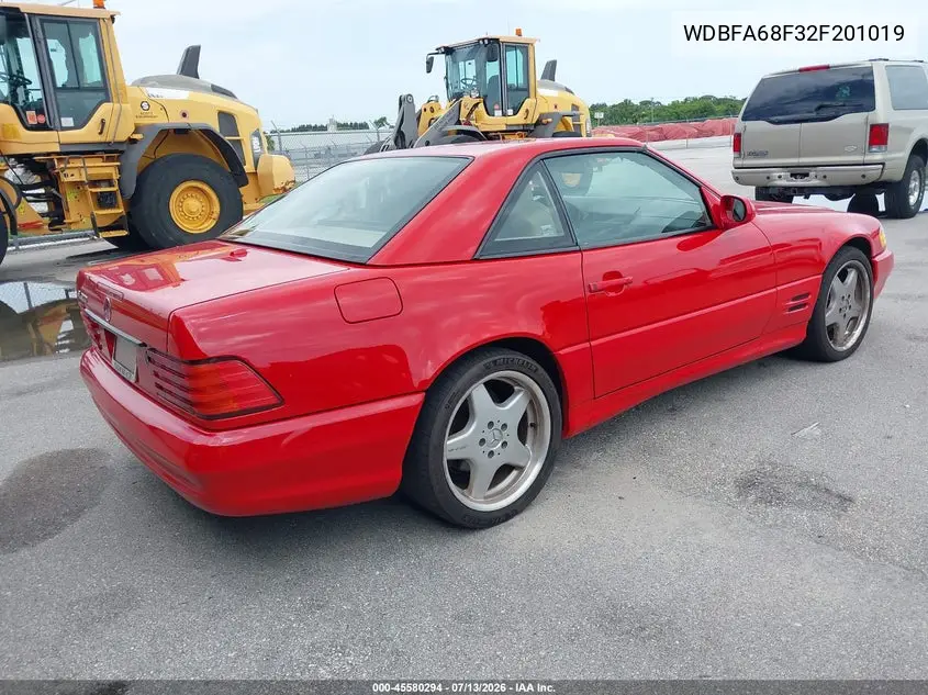 2002 Mercedes-Benz Sl 500 VIN: WDBFA68F32F201019 Lot: 45580294