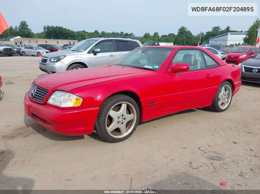 2002 Mercedes-Benz Sl 500 VIN: WDBFA68F02F204895 Lot: 45636847
