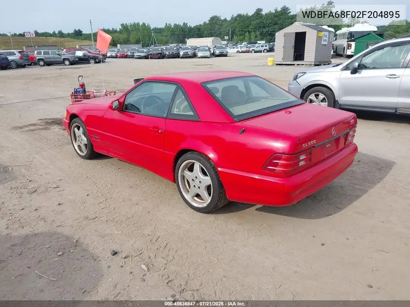 2002 Mercedes-Benz Sl 500 VIN: WDBFA68F02F204895 Lot: 45636847