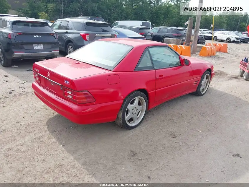 2002 Mercedes-Benz Sl 500 VIN: WDBFA68F02F204895 Lot: 45636847