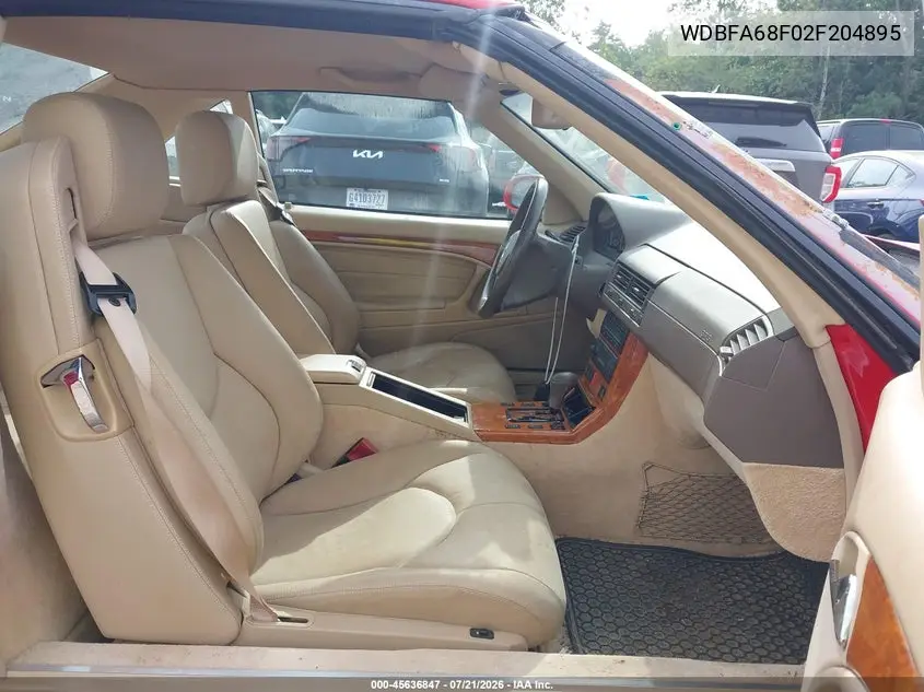 2002 Mercedes-Benz Sl 500 VIN: WDBFA68F02F204895 Lot: 45636847