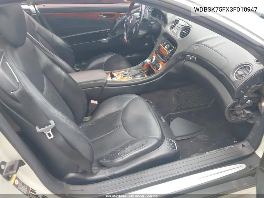 2003 Mercedes-Benz Sl 500 VIN: WDBSK75FX3F010947 Lot: 44616504