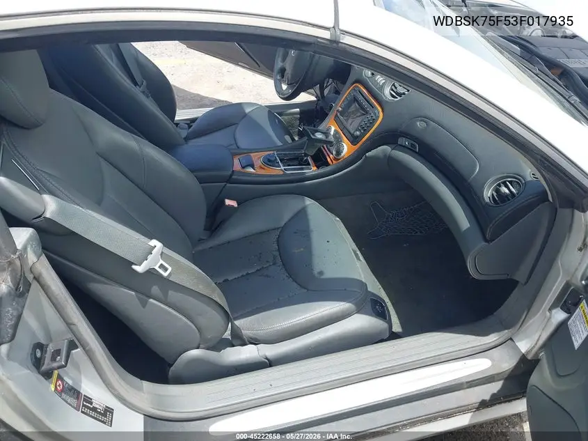 2003 Mercedes-Benz Sl 500 VIN: WDBSK75F53F017935 Lot: 45222658