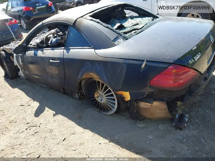 2003 Mercedes-Benz Sl 500 VIN: WDBSK75F03F006969 Lot: 45239760