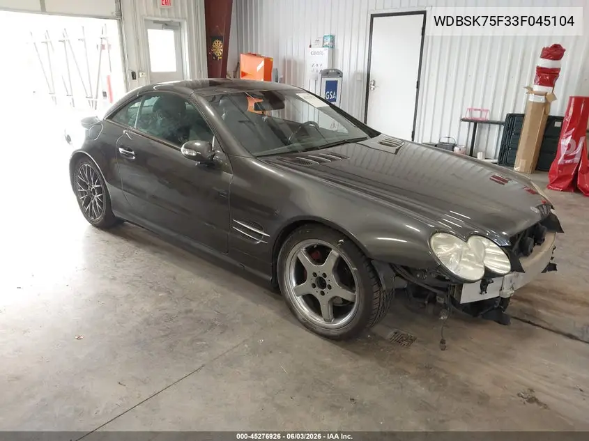 2003 Mercedes-Benz Sl 500 VIN: WDBSK75F33F045104 Lot: 45276926