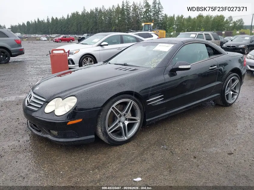 2003 Mercedes-Benz Sl 500 VIN: WDBSK75F23F027371 Lot: 45335407