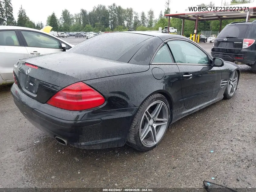 2003 Mercedes-Benz Sl 500 VIN: WDBSK75F23F027371 Lot: 45335407