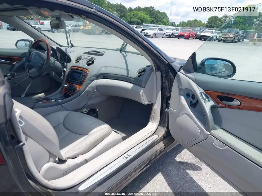 2003 Mercedes-Benz Sl 500 VIN: WDBSK75F13F021917 Lot: 45343946