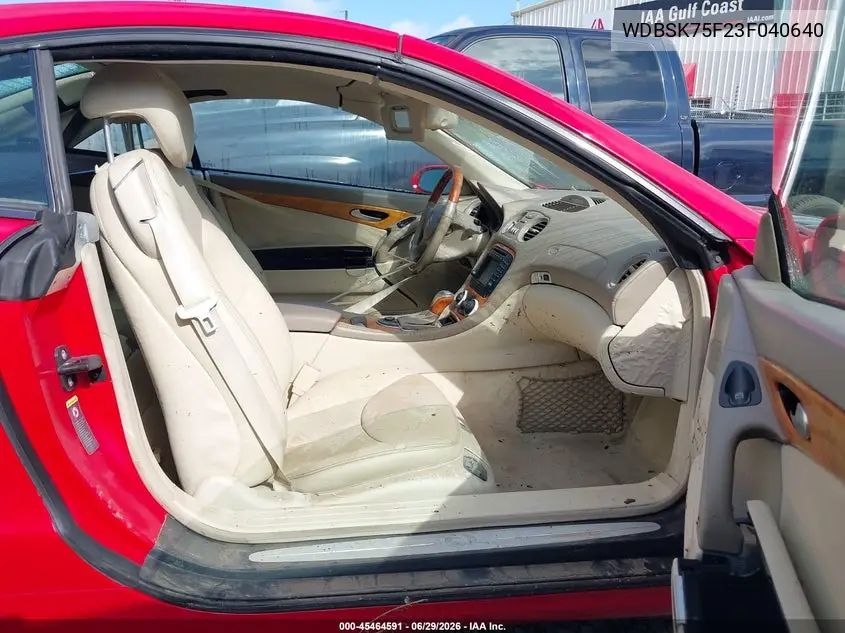 2003 Mercedes-Benz Sl 500 VIN: WDBSK75F23F040640 Lot: 45464591