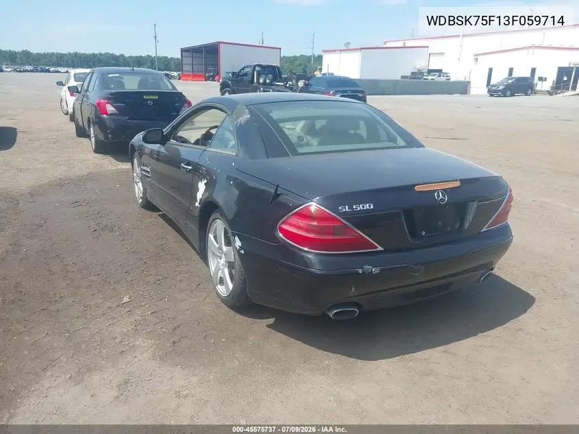 2003 Mercedes-Benz Sl 500 VIN: WDBSK75F13F059714 Lot: 45575737