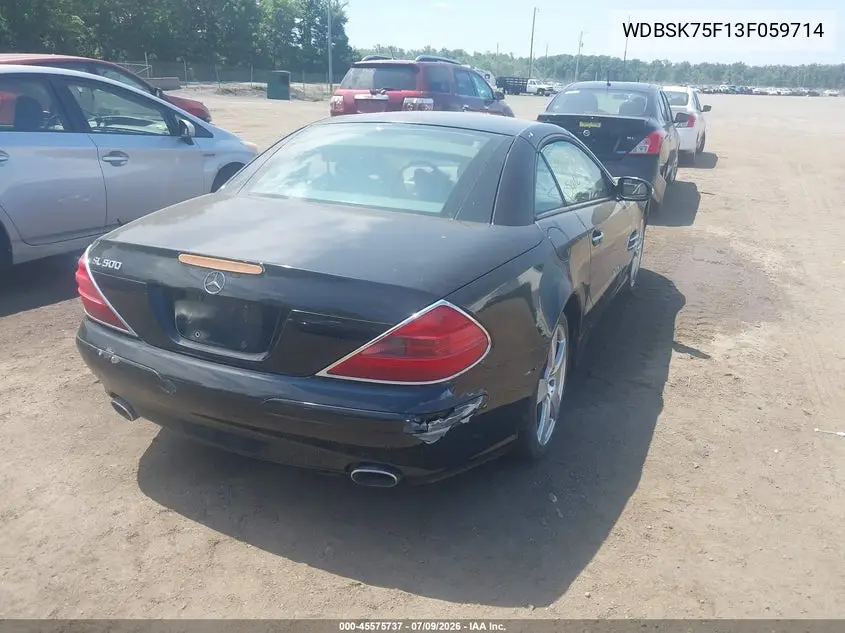2003 Mercedes-Benz Sl 500 VIN: WDBSK75F13F059714 Lot: 45575737