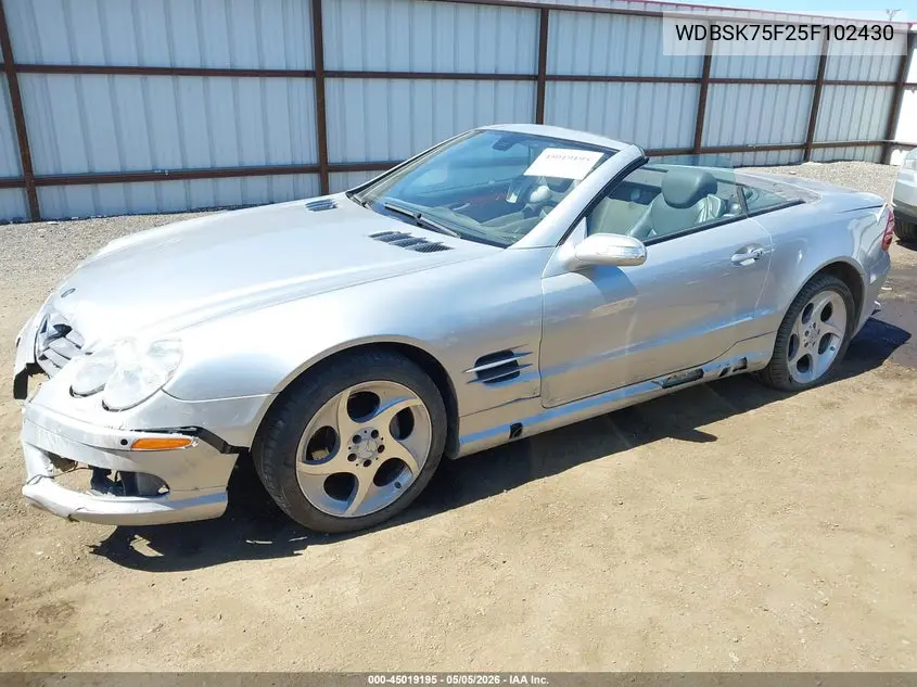 2005 Mercedes-Benz Sl 500 VIN: WDBSK75F25F102430 Lot: 45019195