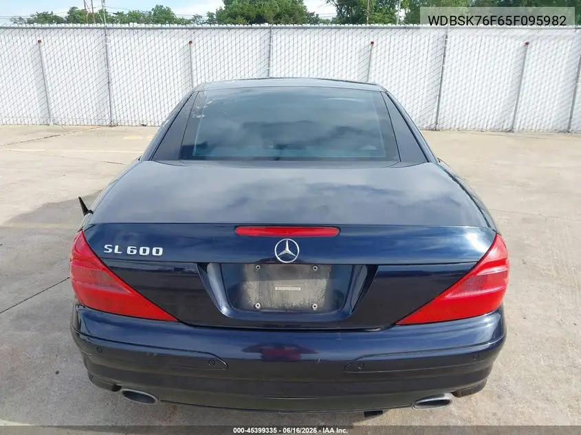 2005 Mercedes-Benz Sl 600 VIN: WDBSK76F65F095982 Lot: 45399335
