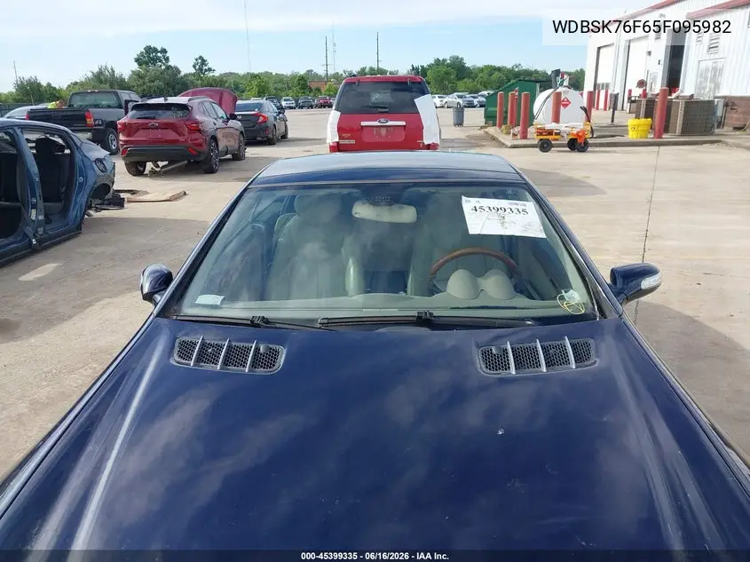 2005 Mercedes-Benz Sl 600 VIN: WDBSK76F65F095982 Lot: 45399335
