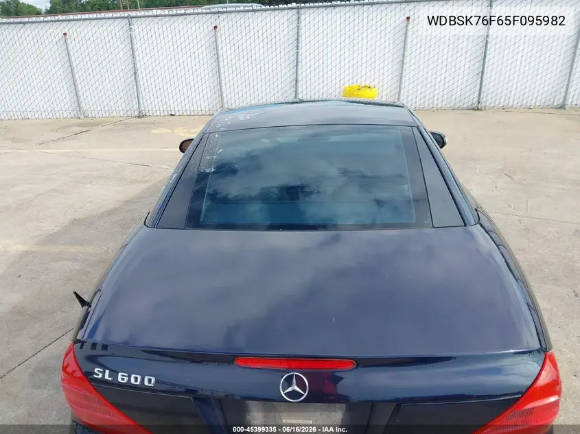 2005 Mercedes-Benz Sl 600 VIN: WDBSK76F65F095982 Lot: 45399335