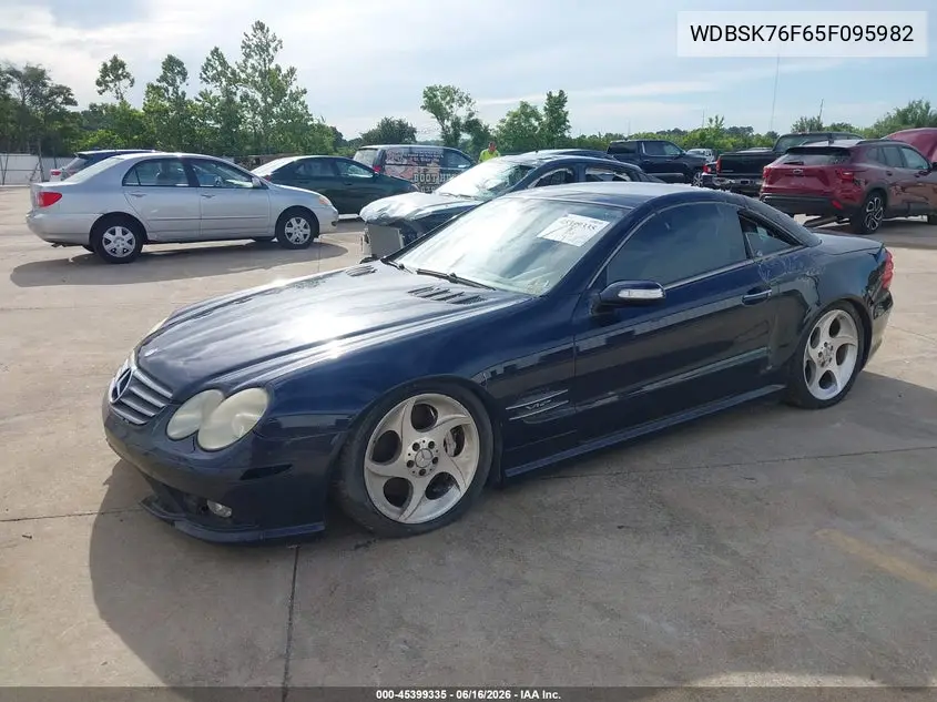 2005 Mercedes-Benz Sl 600 VIN: WDBSK76F65F095982 Lot: 45399335