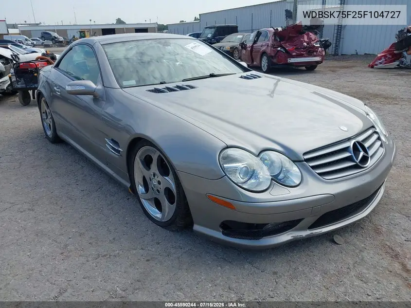2005 Mercedes-Benz Sl 500 VIN: WDBSK75F25F104727 Lot: 45590244