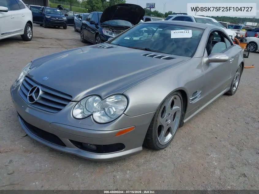 2005 Mercedes-Benz Sl 500 VIN: WDBSK75F25F104727 Lot: 45590244