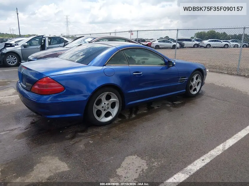 2005 Mercedes-Benz Sl 500 VIN: WDBSK75F35F090157 Lot: 45639089