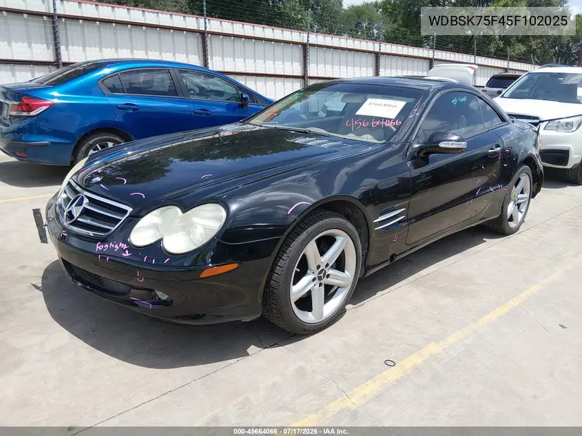 2005 Mercedes-Benz Sl 500 VIN: WDBSK75F45F102025 Lot: 45664066