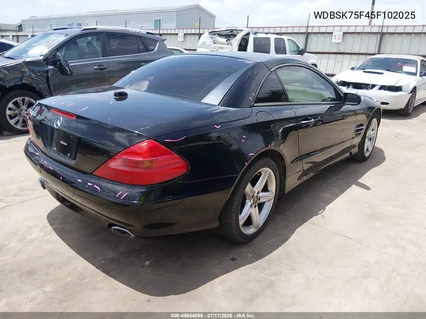 2005 Mercedes-Benz Sl 500 VIN: WDBSK75F45F102025 Lot: 45664066