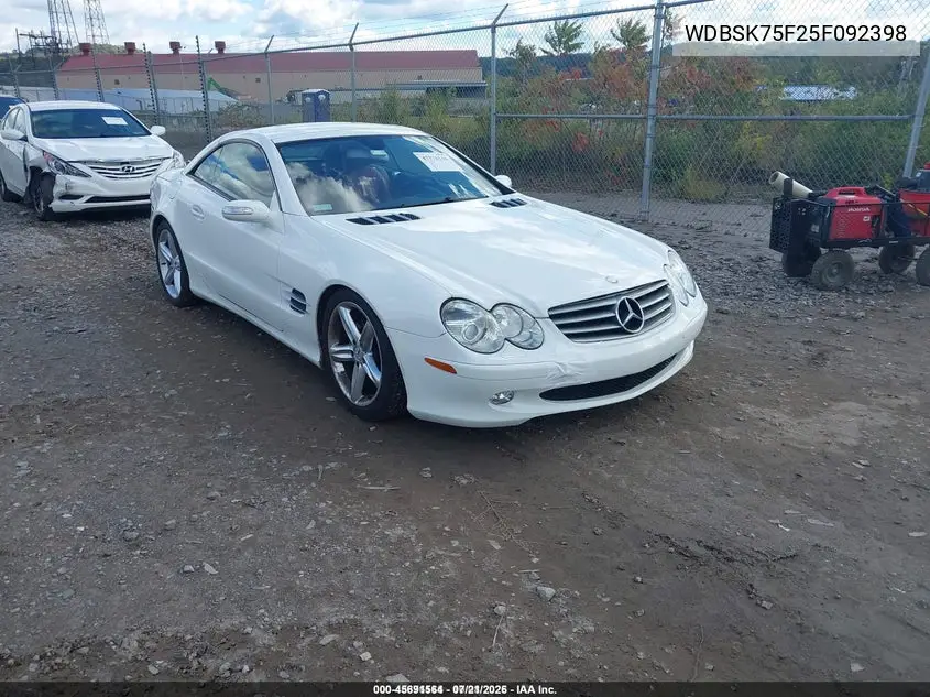 2005 Mercedes-Benz Sl 500 VIN: WDBSK75F25F092398 Lot: 45691564