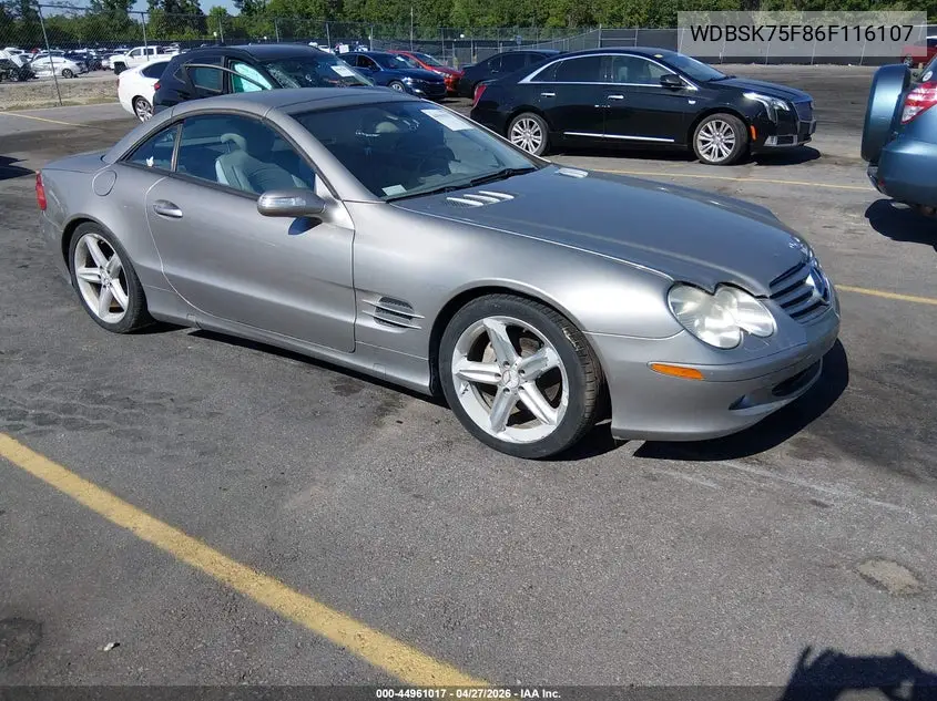 2006 Mercedes-Benz Sl 500 VIN: WDBSK75F86F116107 Lot: 44961017