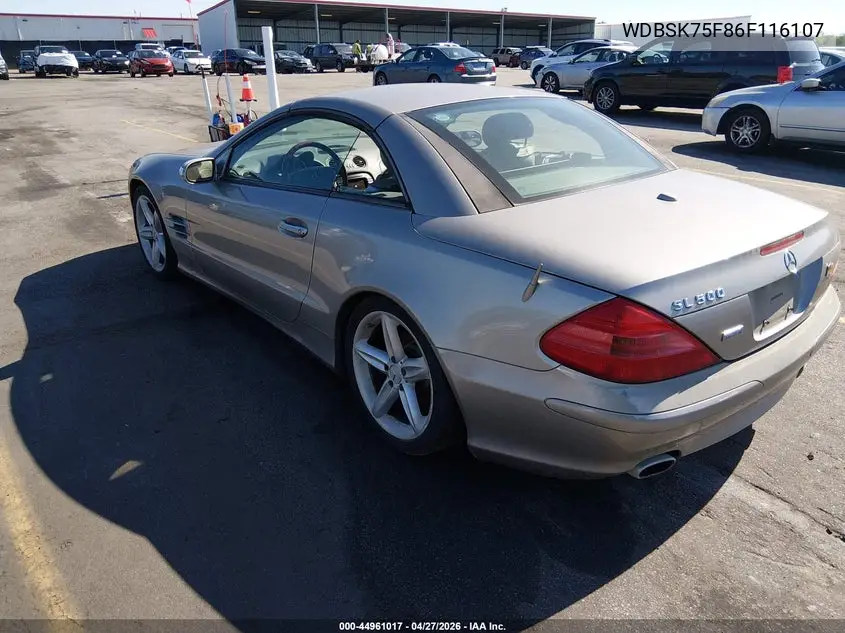 2006 Mercedes-Benz Sl 500 VIN: WDBSK75F86F116107 Lot: 44961017