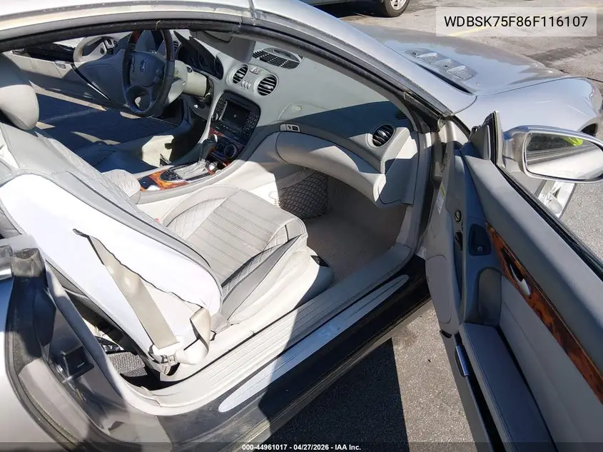 2006 Mercedes-Benz Sl 500 VIN: WDBSK75F86F116107 Lot: 44961017
