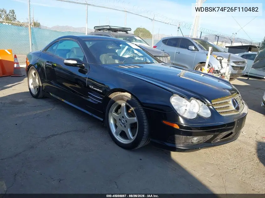 2006 Mercedes-Benz Sl-Class 5.5L Amg VIN: WDBSK74F26F110482 Lot: 45230287