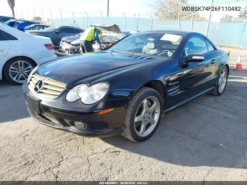 2006 Mercedes-Benz Sl-Class 5.5L Amg VIN: WDBSK74F26F110482 Lot: 45230287