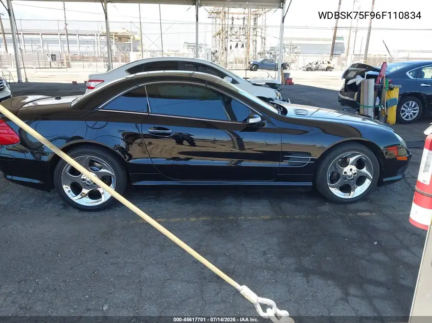 2006 Mercedes-Benz Sl 500 VIN: WDBSK75F96F110834 Lot: 45617701