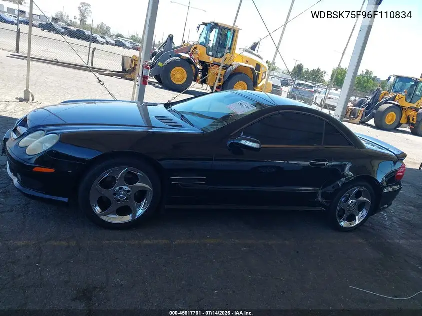 2006 Mercedes-Benz Sl 500 VIN: WDBSK75F96F110834 Lot: 45617701