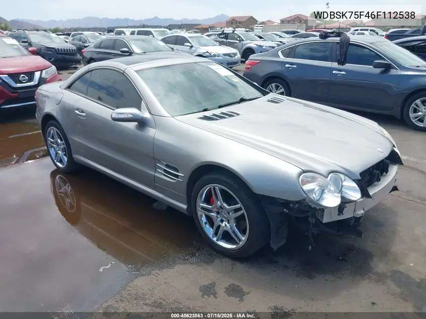 2006 Mercedes-Benz Sl 500 VIN: WDBSK75F46F112538 Lot: 45623863