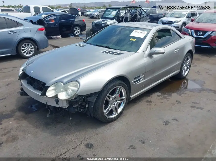 2006 Mercedes-Benz Sl 500 VIN: WDBSK75F46F112538 Lot: 45623863