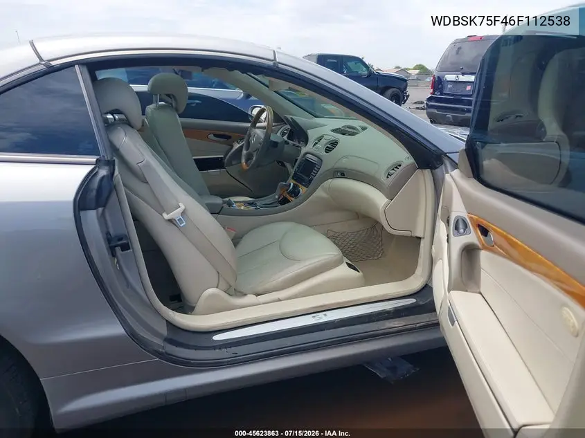 2006 Mercedes-Benz Sl 500 VIN: WDBSK75F46F112538 Lot: 45623863