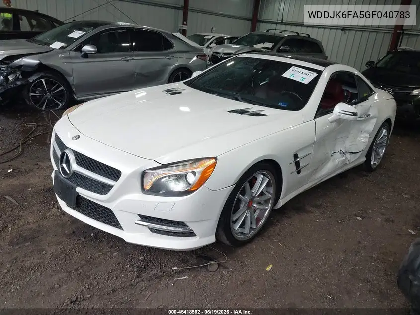 2016 Mercedes-Benz Sl 400 VIN: WDDJK6FA5GF040783 Lot: 45418502