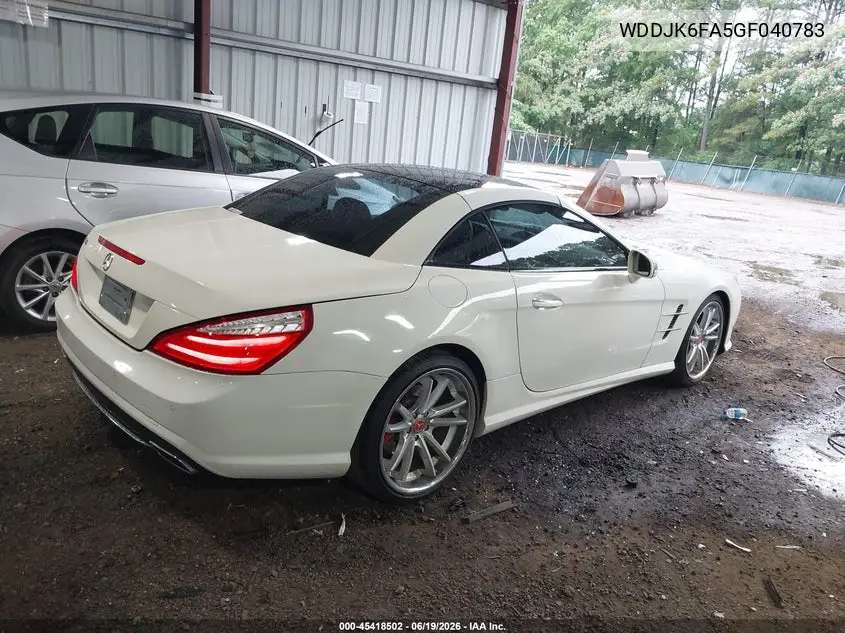 2016 Mercedes-Benz Sl 400 VIN: WDDJK6FA5GF040783 Lot: 45418502