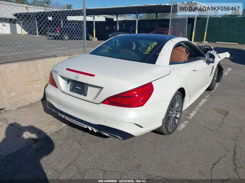 2019 Mercedes-Benz Sl 450 VIN: WDDJK6GA9KF058467 Lot: 44695688