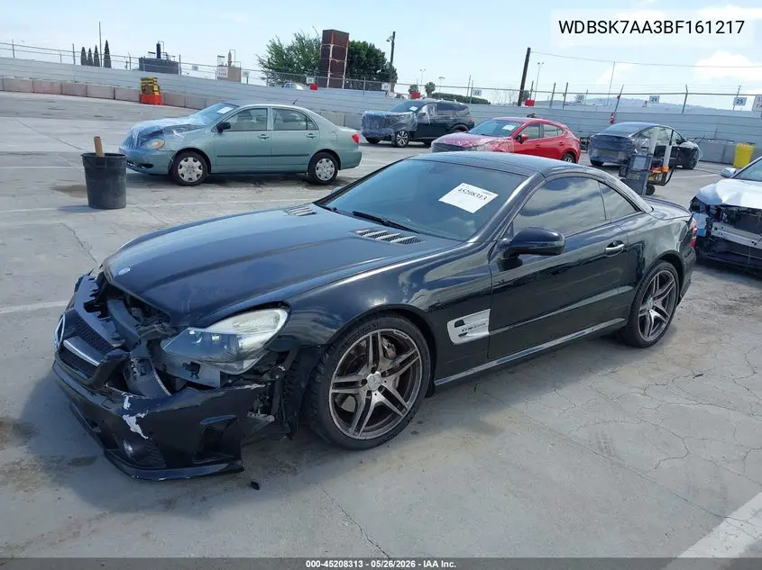 2011 Mercedes-Benz Sl 63 Amg VIN: WDBSK7AA3BF161217 Lot: 45208313