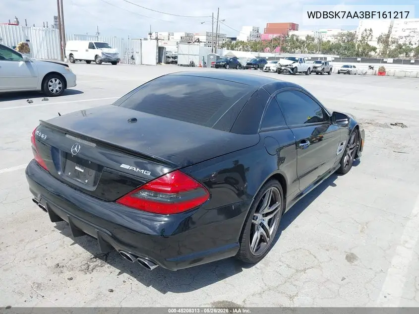2011 Mercedes-Benz Sl 63 Amg VIN: WDBSK7AA3BF161217 Lot: 45208313