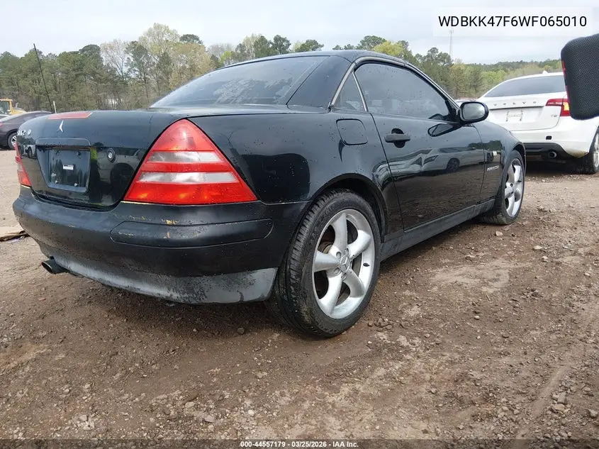 1998 Mercedes-Benz Slk 230 VIN: WDBKK47F6WF065010 Lot: 44557179